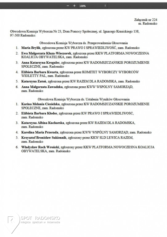 Obwodowe Komisje Wyborcze '2018