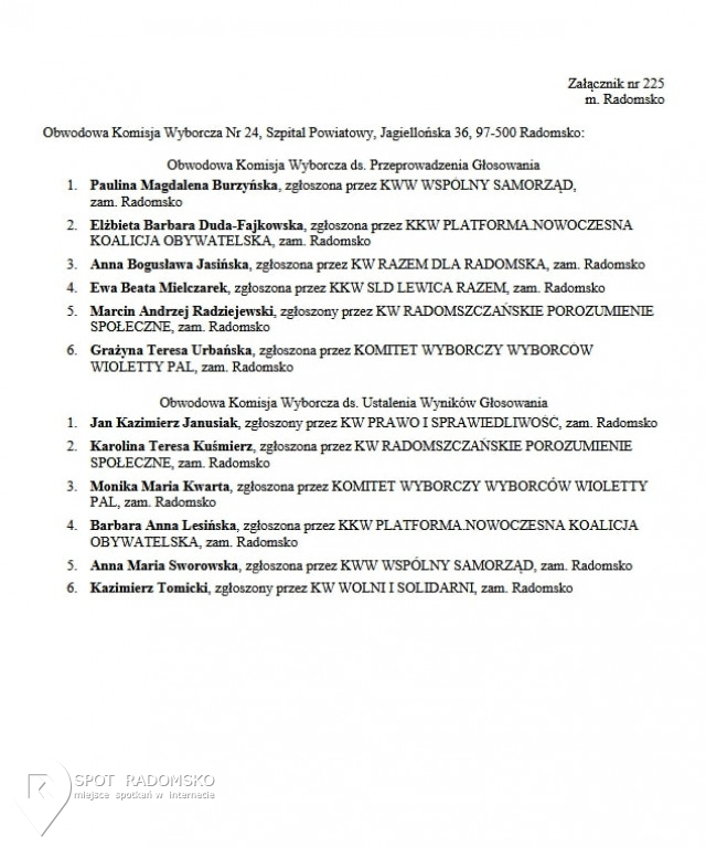 Obwodowe Komisje Wyborcze '2018