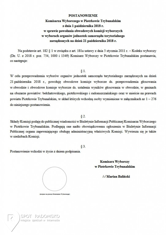 Obwodowe Komisje Wyborcze '2018