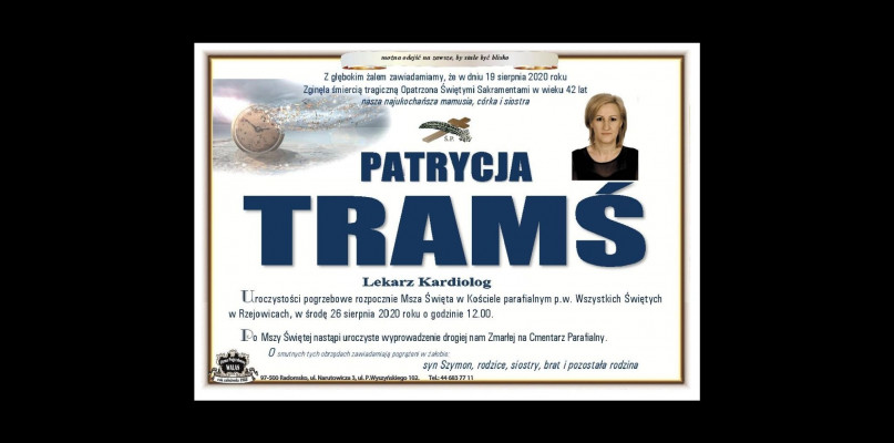 fot: icmentarze.pl | Nekrolog Patrycja Tramś