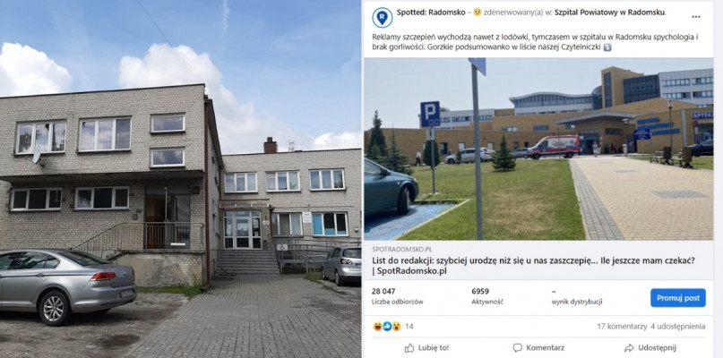 fot: po lewej Ośrodek Zdrowia w Gidlach, po prawej Spotted Radomsko