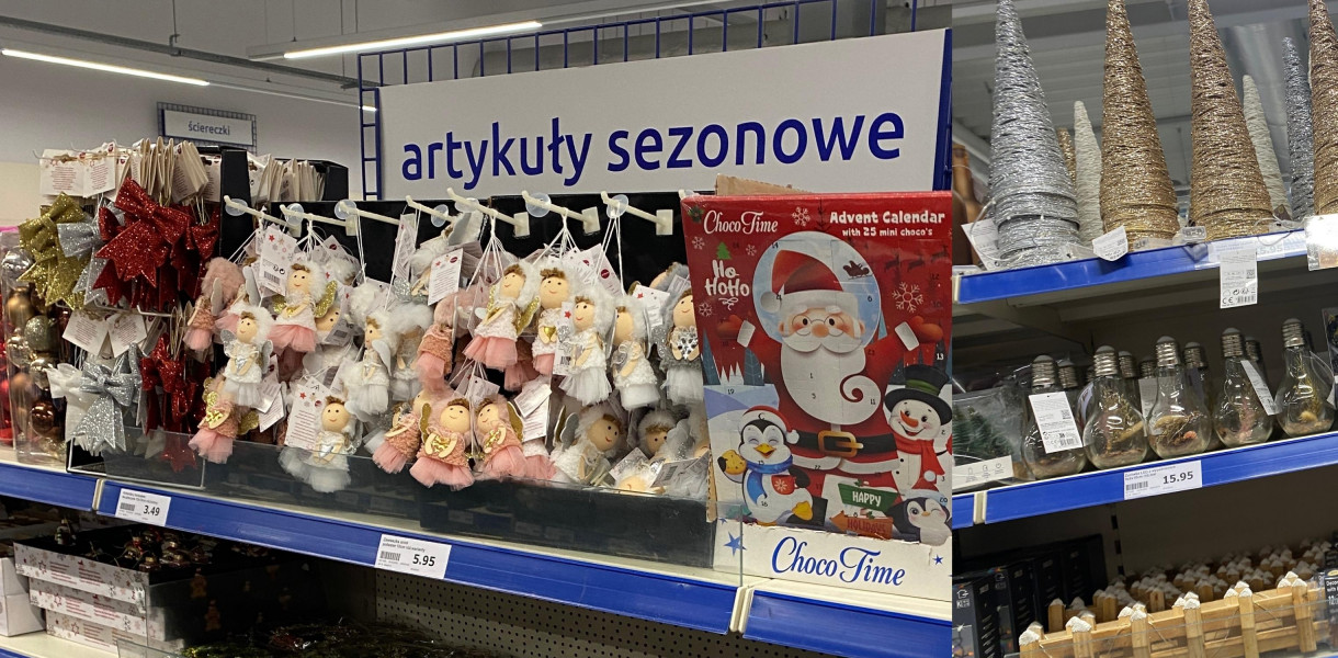 fot: dział sezonowy jednego z dyskontów w Radomsku już przygotowany na bożonarodzeniowe szaleństwo zakupowe