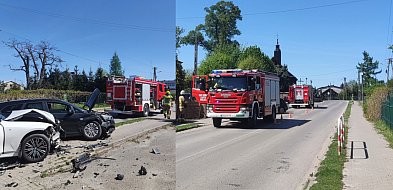 Kolizja dwóch pojazdów pod Radomskiem, 42-letni kierowca Opla uderzył w BMW-22793
