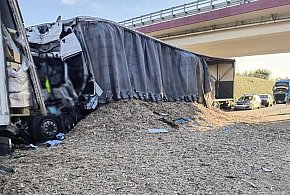 Śmiertelny wypadek na A1. Zderzenie czterech pojazdów, kierowca ciężarkówki zginął