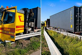 Ciężarówka uderzyła w bariery na A1. Utrudnienia w kierunku Częstochowy