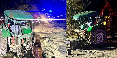 Pijany kierowca ciągnika zderzył się z ciężarówką w Maksymowie – miał 2,5 promila-25119