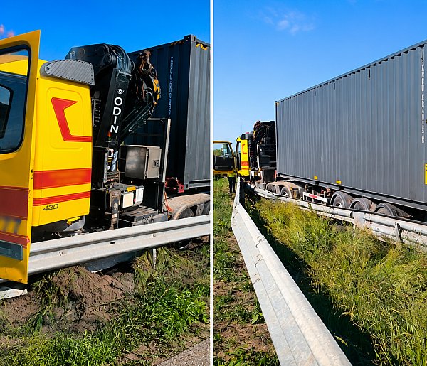 Ciężarówka uderzyła w bariery na A1. Utrudnienia w kierunku Częstochowy