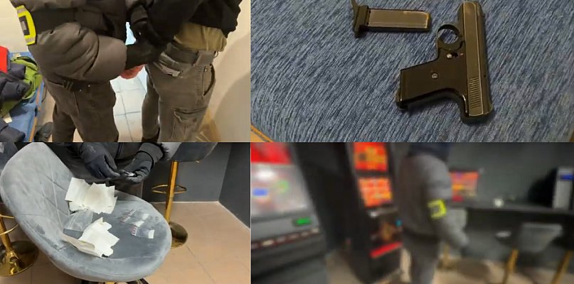 Akcja służb w Przedborzu. Nielegalny hazard, narkotyki i broń w jednym lokalu