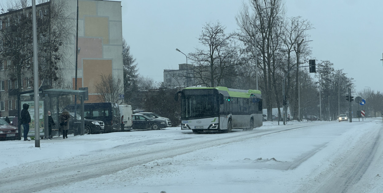 Na zdjęciu ulica Jagiellońska w Radomsku dnia 11 stycznia