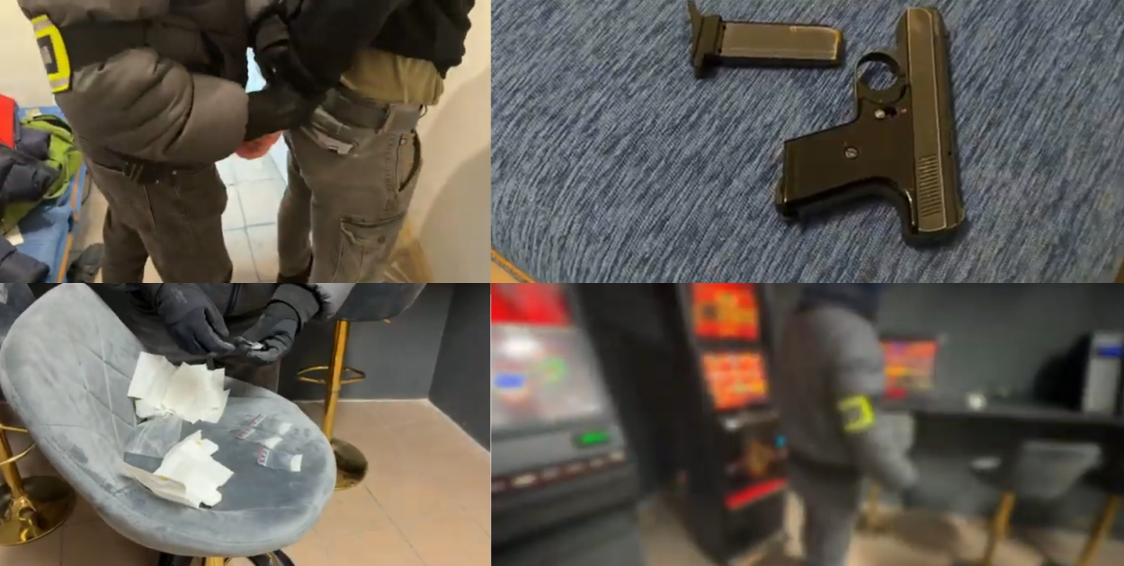 Akcja służb w Przedborzu. Nielegalny hazard, narkotyki i broń w jednym lokalu