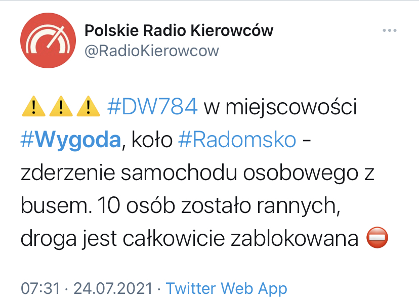 Twitter.com / Polskie Radio Kierowców