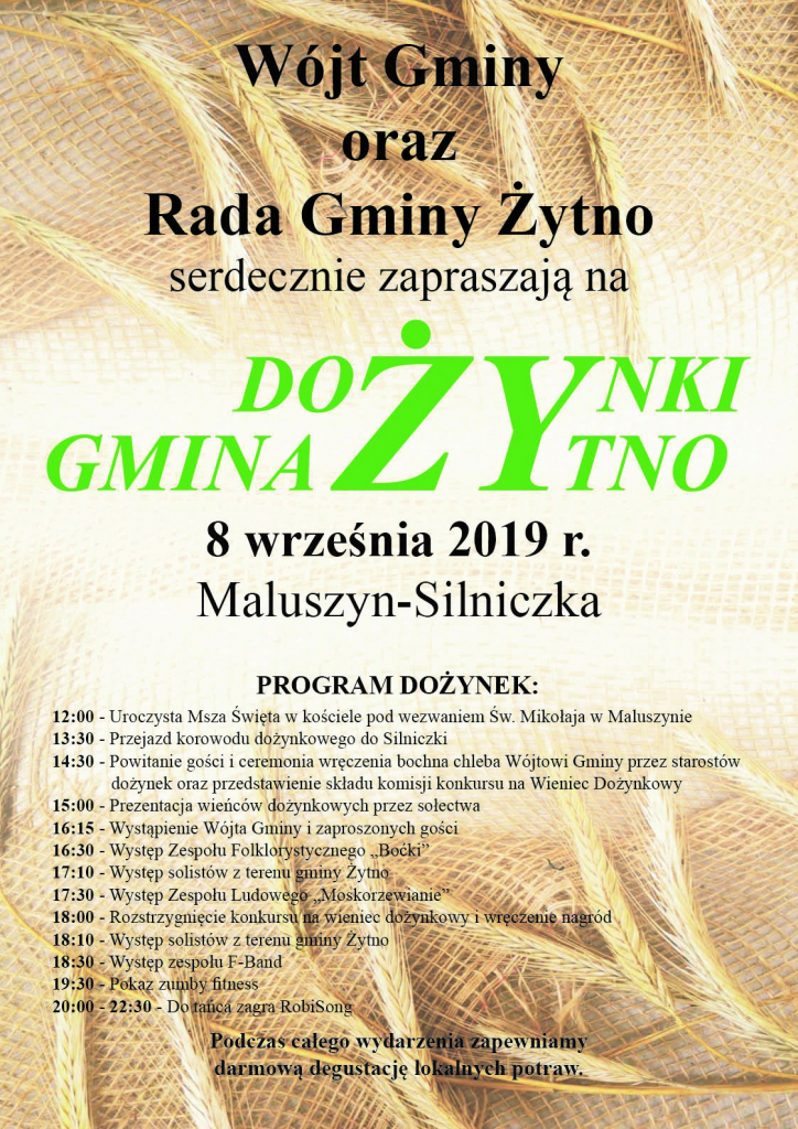 Gmina Żytno zaprasza na święto plonów w Maluszynie //spotradomsko.pl