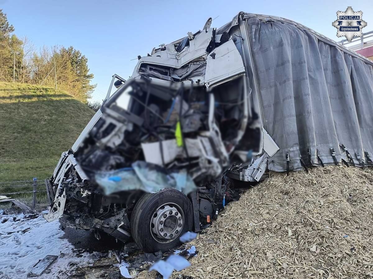 Ciężarówka po wypadku