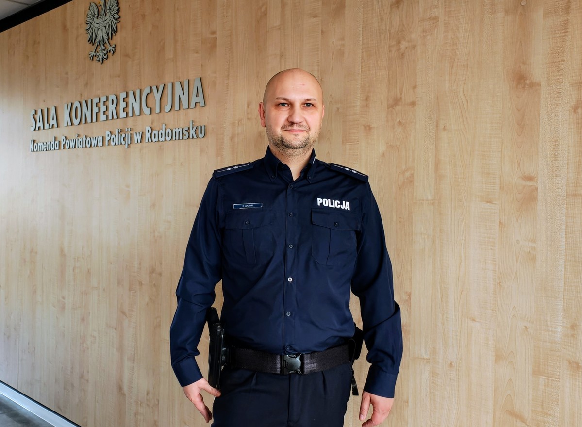 Damian Jochym, policjant KPP Radomsko Damian Jochym policjant