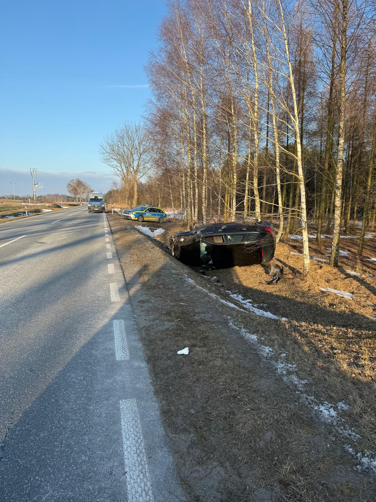 Audi A3 wypadło z drogi